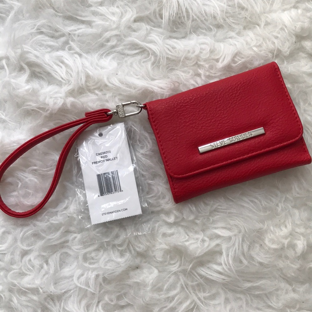 Steve Madden faux red leather purse wallet